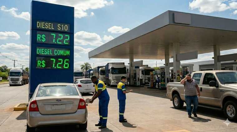 Escalada do petróleo: Preço do diesel dispara e alcança média de R$ 7,22 no país