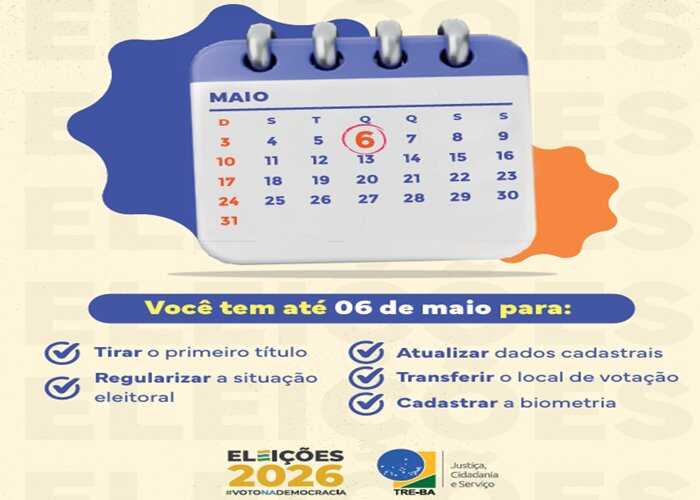 Cartório Eleitoral alerta para prazo final do cadastro eleitoral em cidades da Bahia